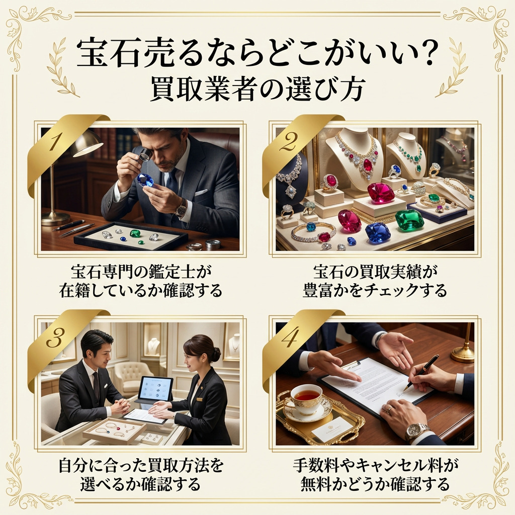 宝石売るならどこがいい？買取業者の選び方